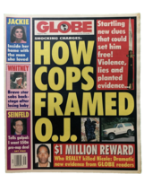Globe Magazine August 2 1994 Jackie Onassis, Whitney Houston VG Tabloid - $12.75