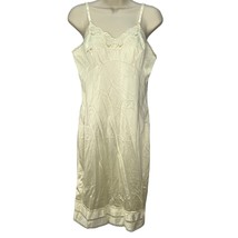 Vintage Adonna Full Slip Dress Ivory White Size 36(Medium) Nylon Lace Silky - £23.44 GBP