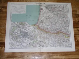 1937 Vintage French Map Of Aquitaine Pyrenees Bearn / France / Paris Inset Map - £14.88 GBP