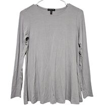 Eileen Fisher Petite Gray Long Sleeve Tunic Top Shirt Size PP - $19.99