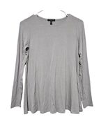 Eileen Fisher Petite Gray Long Sleeve Tunic Top Shirt Size PP - $19.99