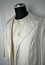 Vintage Marcy Allen 2 Piece Ivory Beaded Neckline Dress &amp; Jacket-Women&#39;s... - £49.17 GBP