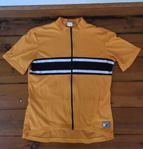 Sugoi Bright Yellow Navy Strip Short Sleeve Full Zip Cycling Jersey Mens... - $39.99