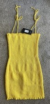 Fashion Nova Sexy Mini Dress Bodycon Yellow Size Small New - £15.91 GBP