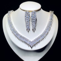 New 3A Drop Shaped Zircon Shape Necklace Women Pendant Set, High Quality Party W - £74.64 GBP
