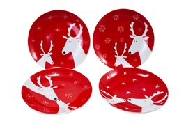 BIA Cordon Bleu Snowy Deer 6-3/4-Inch Appetizer Plates, Set of 4 with Gift Canis - £54.77 GBP