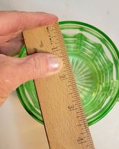 Hazel Atlas 1930's Green Uranium Sugar Bowl "D" Handles Criss Cross image 8