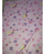 Vintage Disney Tinkerbell Fairy Sheet Fabric Quoting Decor Twin Top Purple - £26.30 GBP