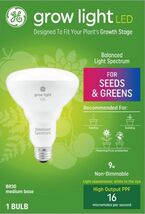 GE Grow LED Light Bulbs for Seeds and Greens, BR30 Indoor Floodlight, 9 ... - $28.22