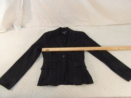 Adult Women&#39;s Rampage Black Red Striped One Button Small Lined Work Blaz... - $7.97