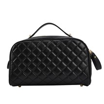 2022 High Quality Grid Makeup bag Leather Cosmetic Bag Women Large Trave... - £54.38 GBP