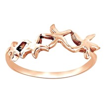 14K Rose Gold Plated Silver Animal Fish Starfish Linked Fashion Ring For Women&#39;s - £44.51 GBP