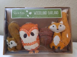 Sur La Table Woodland Decorative Garland Strand ~ Fox Acorn Owl Squirrel Garland - £34.27 GBP