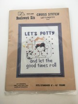 Patty Ann Creations Stamped Cross Stitch Kit Lets Potty Humor Bathroom D... - $19.99