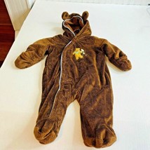 Disney Baby Sz 3 6 Months Brown Winnie the Pooh One Pc Snowsuit Fleece H... - £11.00 GBP