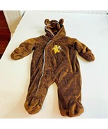 Disney Baby Sz 3 6 Months Brown Winnie the Pooh One Pc Snowsuit Fleece H... - £10.94 GBP