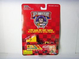 RACING CHAMPIONS NASCAR  50TH, 1:144 SCALE STOCK CAR &amp; TEAM TRANSPORTER ... - $9.85