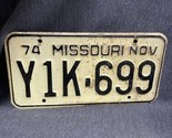 1974 74 MISSOURI MO LICENSE PLATE TAG Y1K-699 - $11.88