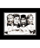 Johnny Cash Willie Nelson Illustration Poster Print Music Wall Art Gift  - $22.99+