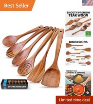 6-Piece Scratch-Resistant Teak Cooking Utensils - Stylish Kitchen Essent... - $48.00