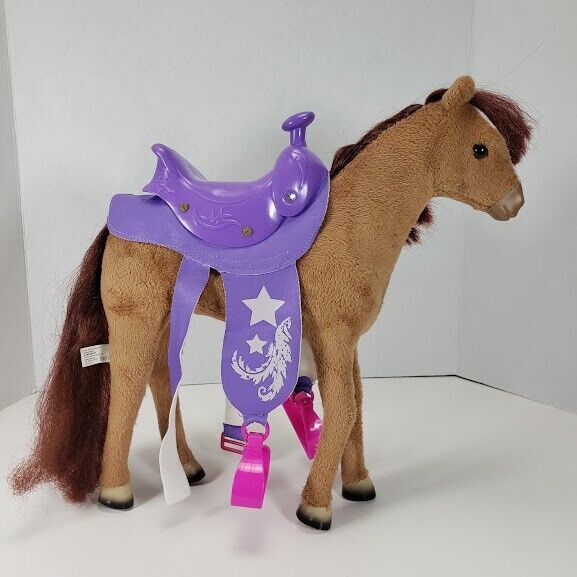 My Life Toy Horse Posable 12" Pony Horse Toy Light Brown w/Dark Brown Mane - £11.13 GBP