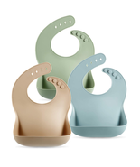 Set of 3 Silicone Baby Bibs Waterproof, Soft, Unisex, 10-72 Months (Brow... - $231.68 MXN