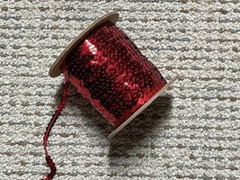 Red Single Strand Sequin Trim - $8.00