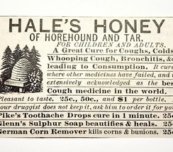 1885 Medical Hale&#39;s Honey Horehound Quack Medicine Advertisement Antique 1 - $378.90 MXN