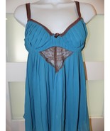 Frederick&#39;s of Hollywood Teal &amp; Brown Sheer Lingerie Size 34 Women NWOT - $16.15