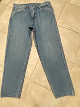 Levis 550 &#39;92 Jeans Men&#39;s 37x31 Tag: 36x32 Blue Relaxed Taper Fit Denim ... - $19.10