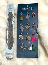 Set 12 Charms Pendants &amp; Silver Tone Chain Nwt - £8.84 GBP