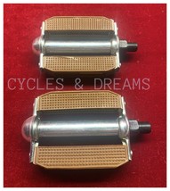 1/2&quot;  BROWN/CHROME VINTAGE SCHWINN STINGRAY  BLOCK PEDALS, CRUISER LOWRI... - £12.65 GBP