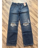 Levi&#39;s Low Pro Straight Women&#39;s Distressed Denim Jeans 100% Cotton Size ... - $28.86