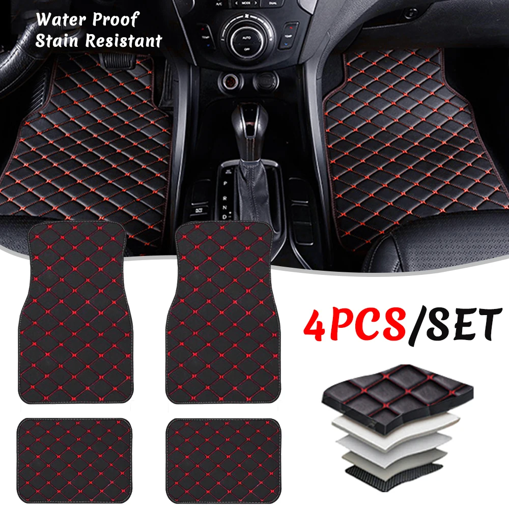 4pcs Universal Leather Car Floor Mats For Chevrolet Sonic Trax Spark All Years - £27.44 GBP