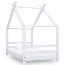 Kids Bed Frame White Solid Pine Wood 80x160 cm - $155.06