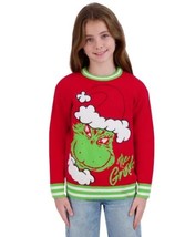 Grinch Girls Boys Sweater Red Multicolor Christmas Holiday Crewneck Long... - $709.72 MXN