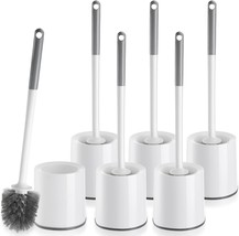 6 Set Toilet Bowl Brush and Holder White Deep Cleaning Toilet Brush and ... - $54.37