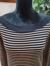 Lauren Ralph Lauren Womens Yellow Black Striped Long Sleeve Top Blouse Size 2X - £22.38 GBP