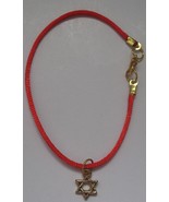 Freebie with purchase Red string bracelet w golden Magen star of David kabbalah - Freebie