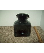 Blenko Glass Black Charcoal water pitcher has chip see pics as is double... - $25.00