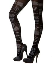 Newspaper Print Tights: Retro 60s 70s Pop Art Alternative Pantyhose New - $17.20