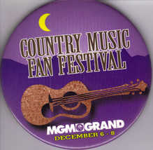 Country Music Fan Festival @ Mgm Grand December 6-8 Pinback - £7.79 GBP