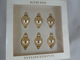 Vintage Krebs European glass christmas Mini ornaments 6 gold teardrop shape 2&quot; - £13.35 GBP