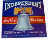 Independant Brand Hood River White Salmon Fruit Crate Label Blue - £3.91 GBP