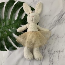 Jellycat Glistening Belle Rabbit Bunny Ballerina Gold Star Tutu Stuffed Animal - $21.77