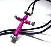 Buy 1 get 1 free Hot Pink Disciples cross handcrafted necklace, brand new   - $9.49