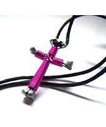 Buy 1 get 1 free Hot Pink Disciples cross handcrafted necklace, brand new   - £7.61 GBP