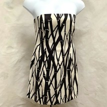 Laundry Shelli Segal 12 Strapless Dress Black White Bamboo Print Sheath - $24.49