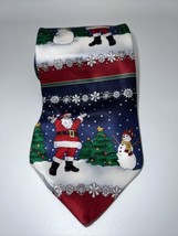 Vintage Holidays Neck Tie Santa Tree and Snowman Design - £11.18 GBP