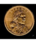 One Dollar Coin US Liberty Sacagawea Gold Color Coin. 2000 P - $3.50